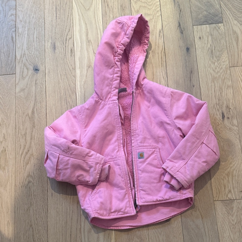 Carhartt Kids Bubblegum Pink Hooded Sherpa Jacket